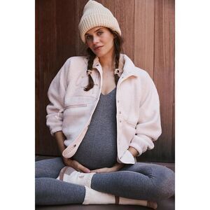 NWT Free People FP Movement X Hatch Hit The Slopes Fleece Jacket Neutral Small